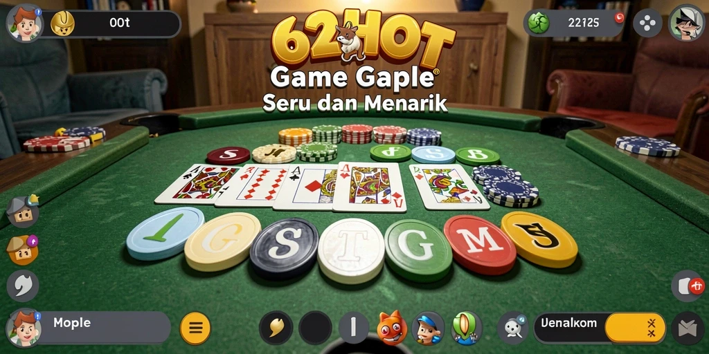 Screenshot 62HOT menampilkan gameplay seru Gaple.