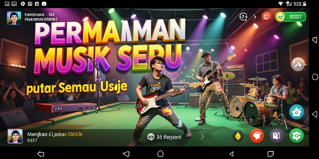 Tampilan gameplay seru dari 93337 yang menampilkan interaksi musik.