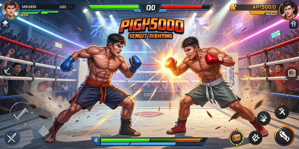 Tangkapan layar dari gameplay Fighting yang intens dan mendebarkan.