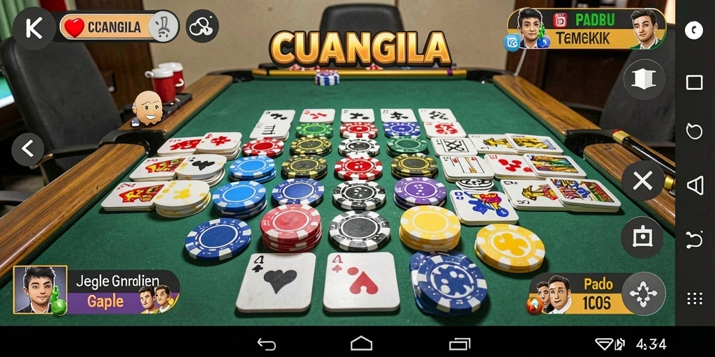 Tampilan gameplay seru dalam permainan Gaple CUANGILA.
