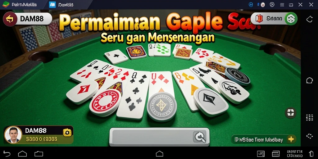 Tampilan gameplay seru dari DAM88 dalam bermain Gaple.