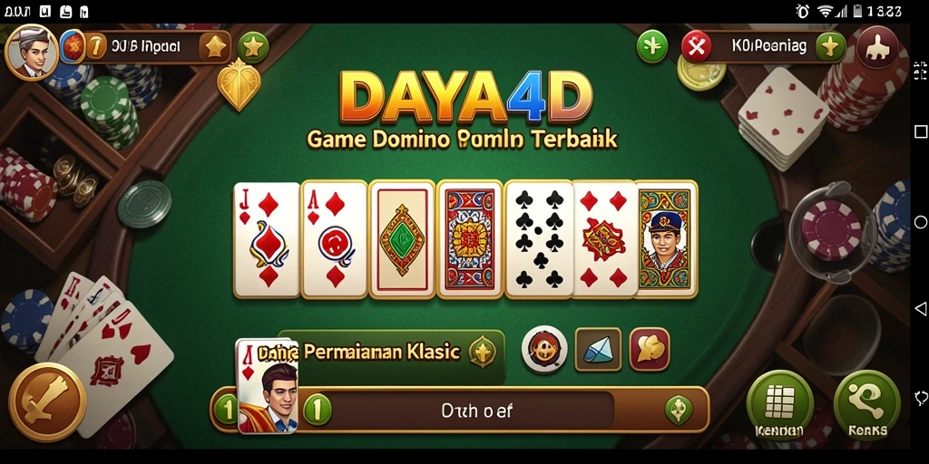 Tampilan gameplay Domino yang seru dan interaktif di DAYA4D.