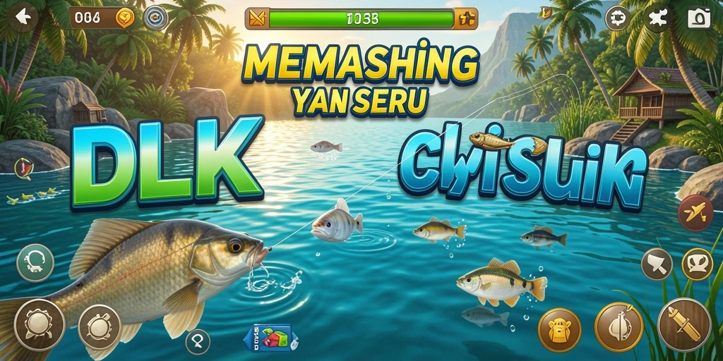 Gameplay DKK yang menakjubkan dengan aksi memancing yang mendebarkan.