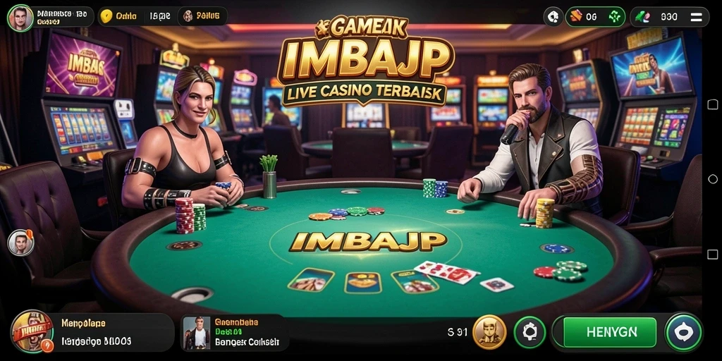 Tampilan gameplay menarik dari IMBAJP yang memberikan sensasi kasino langsung.