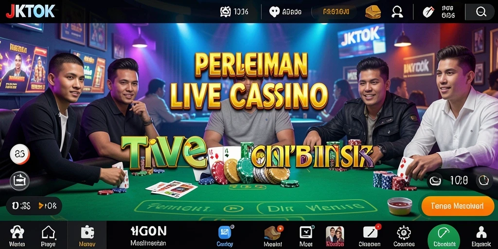 Screenshot JKTOK menampilkan dealer langsung dalam aksi permainan kasino.