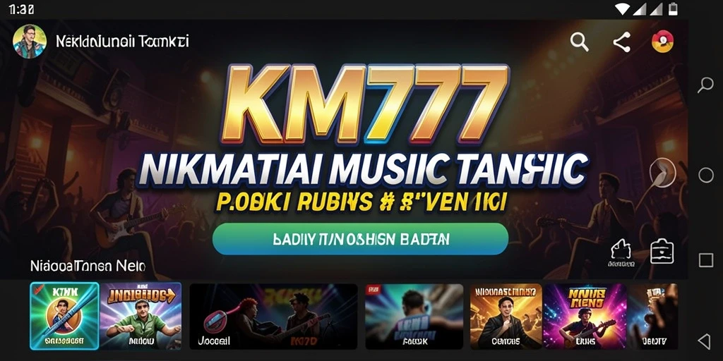 Tampilan gameplay KM777 dengan berbagai fitur musik menarik.