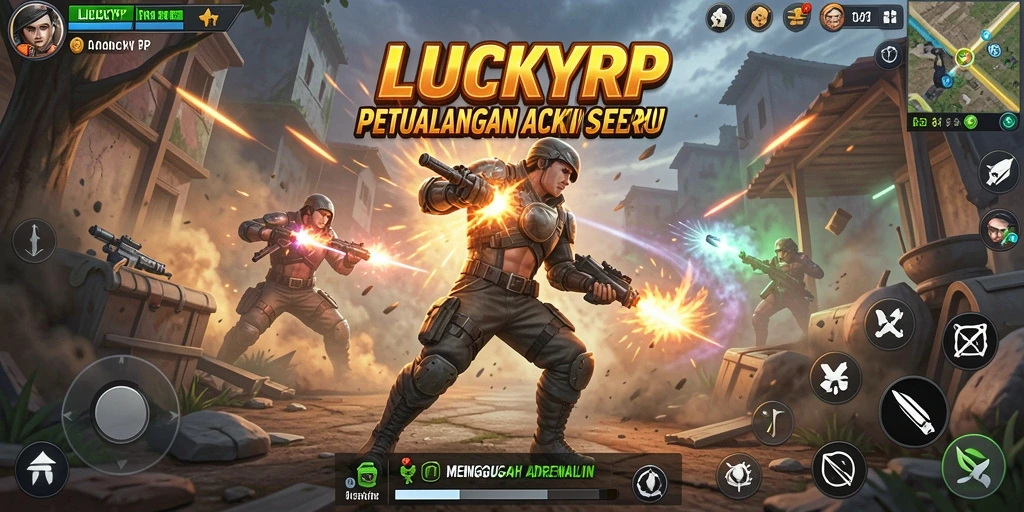 Tampilan gameplay LUCKYRP yang menegangkan dan seru.