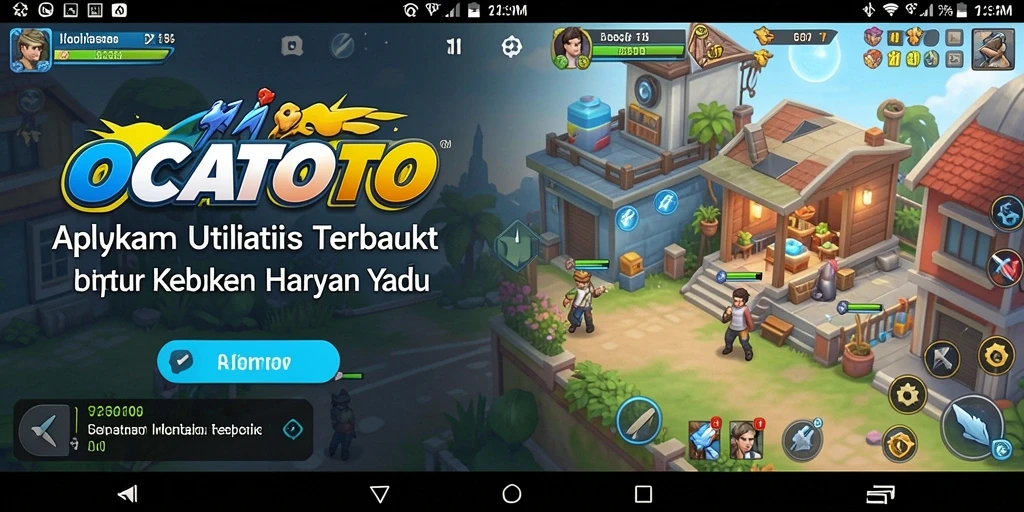 Tampilan aplikasi OCATOTO dengan berbagai fitur utilitas.
