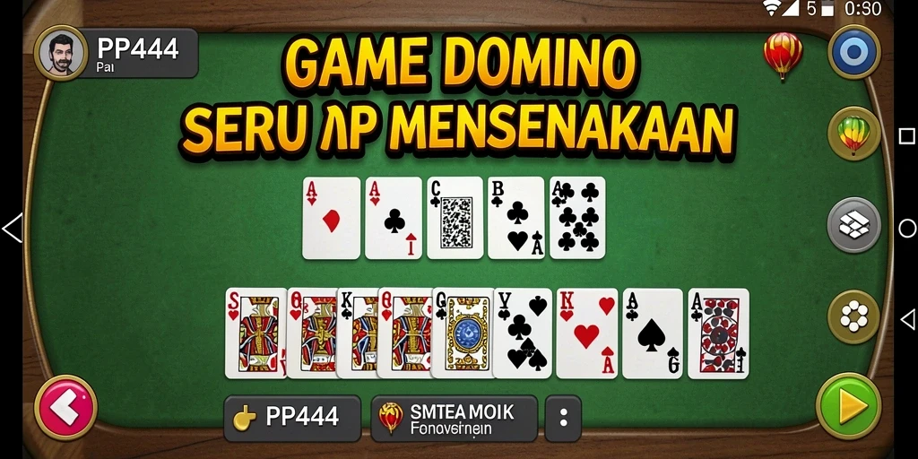 Screenshot gameplay PP444 menampilkan pemain yang kompetitif dalam permainan Domino.