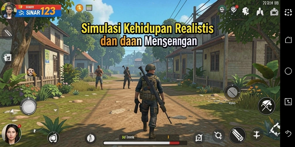 Tangkapan layar gameplay SINAR123 menampilkan kegiatan sehari-hari karakter.