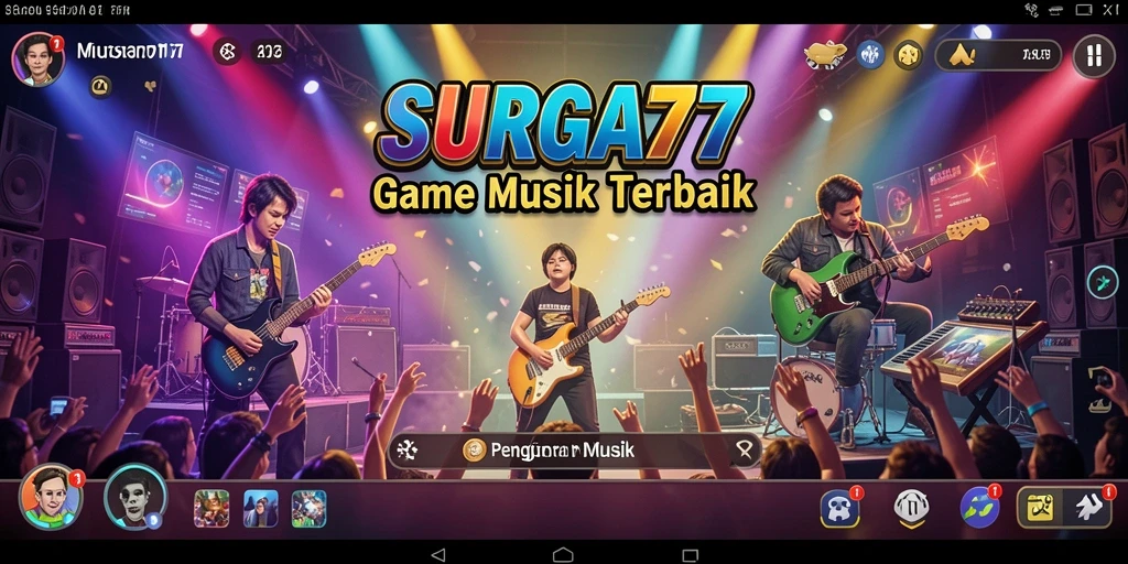 Screenshot utama SURGA77 menampilkan gameplay yang mengasyikkan dengan berbagai pilihan lagu.
